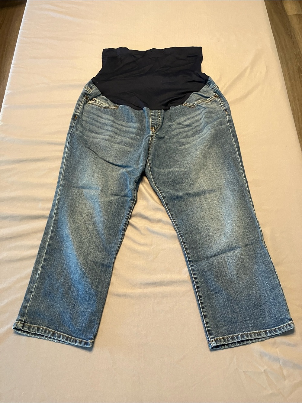 Liz Lange Maternity Navy Jeans with Black Panel